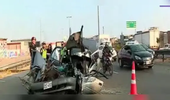 SJM: delincuente asaltó a empresario boliviano y murió tras chocar contra tráiler