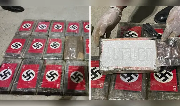 Paquetes de cocaína con el nombre de Hitler y la esvástica fueron incautados en Piura