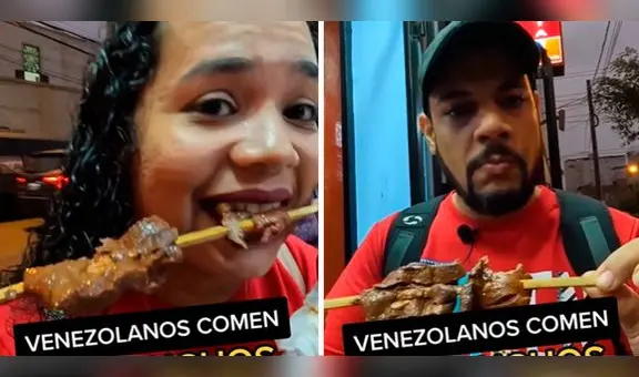 Familia venezolana prueba anticuchos y se vuelve viral: "Lo máximo mi Perú"