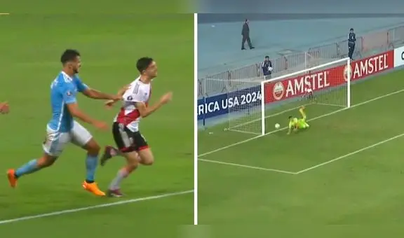 Pitaron polémico penal para River, pero Solís atajó el disparo de Miguel Borja