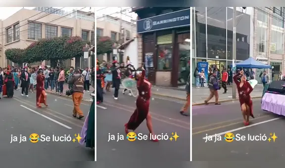 Día de la Educación Inicial: maestra se lució en pasacalle al interpretar al hada madrina de Shrek