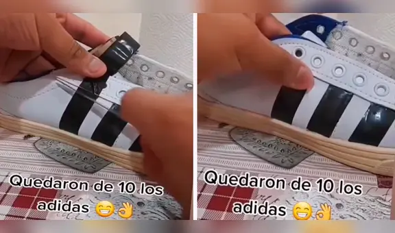 Convierte unas zapatillas simples en Adidas y ‘le gana a la pobreza’: solución dejó los pelos de punta a miles