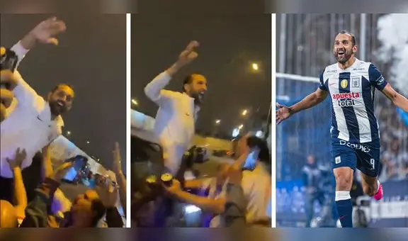 Hernán Barcos se colgó por la ventana de su carro para celebrar con los hinchas de Alianza Lima