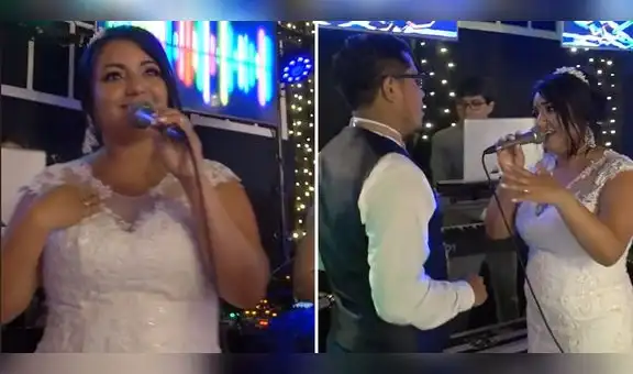 “Ahora sí me caso”: novia se sube al escenario y sorprende a su pareja al cantarle durante matrimonio