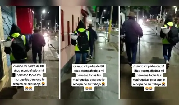 Hombre de 80 años acompaña a su hija al paradero todas las mañanas y enternece en redes: "Tan bello"