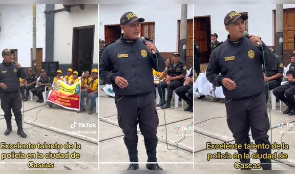 "¡Contrátenlo!": policía canta tema de Agua Marina y sorprende en evento en La Libertad