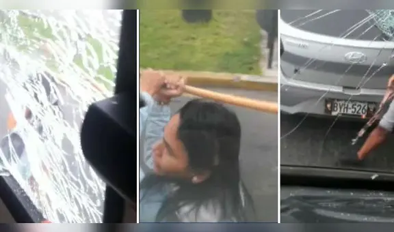 Chorrillos: ciudadana rompe las lunas de un transporte público con un bate y se da a la fuga