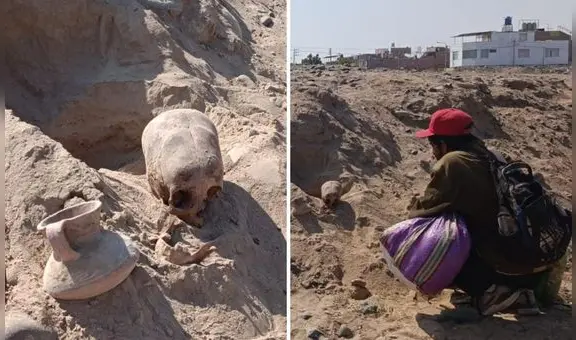 Reciclador halla restos óseos y una vasija con características antiguas en Tacna