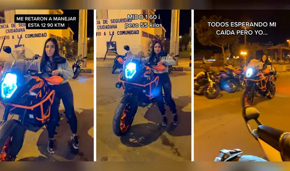 Joven es retada a manejar enorme moto y sorprende con su habilidad: "Nadie lo podía creer"