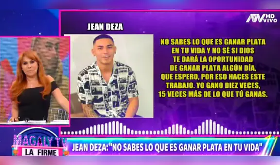 Jean Deza menospreció a reportera de "Magaly TV, la firme": "No sabes lo que es ganar plata"
