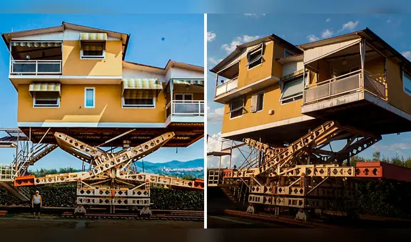 La genial casa 'voladora' que un jubilado construyó sin ayuda y por 7 años solo para ver el mar