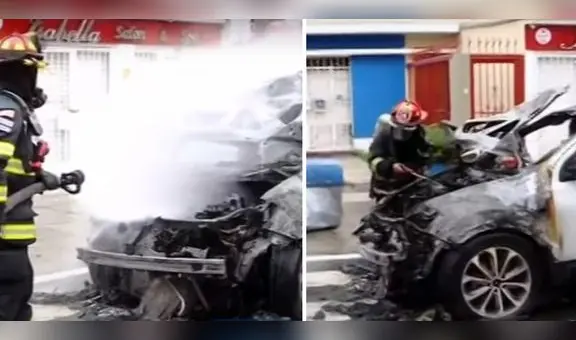 Pueblo Libre: vehículo explotó a una cuadra de un grifo y conductor se salvó de morir