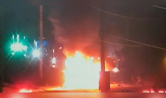 Lurín: cámara de vigilancia captó instante en que se incineró auto donde murió ladrón tras chocar