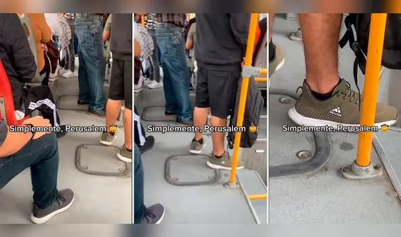 Joven utiliza singulares zapatillas en micro y lo trolean: “Simplemente Perú”