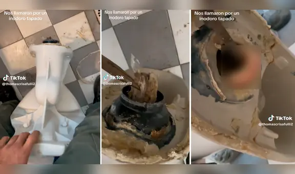 No pasaba el agua por su inodoro y al sacarlo encontraron algo inédito: ¡una dentadura postiza!