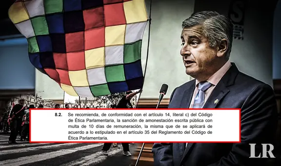 Congreso: plantean sanción leve para fujimorista Lizarzaburu por insulto a la wiphala