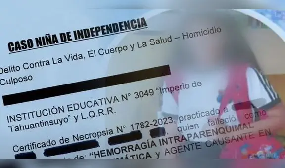Independencia: a escolar fallecida se le habría aplicado diazepam tras atención médica