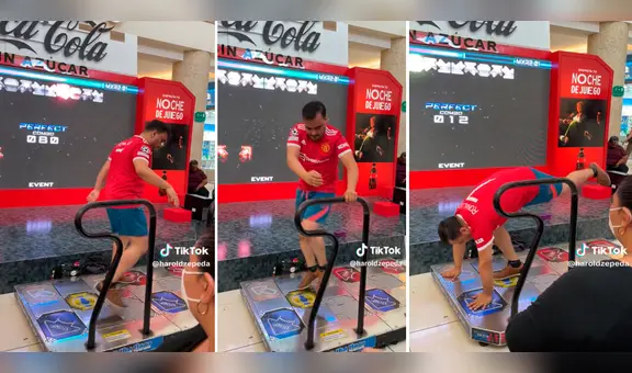 Hombre revive sus mejores años al vencer el 'Dance Revolution' en centro comercial