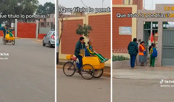 Padre lleva a su hijo al colegio en carrito de helados y enternece en redes: "Qué hermoso"