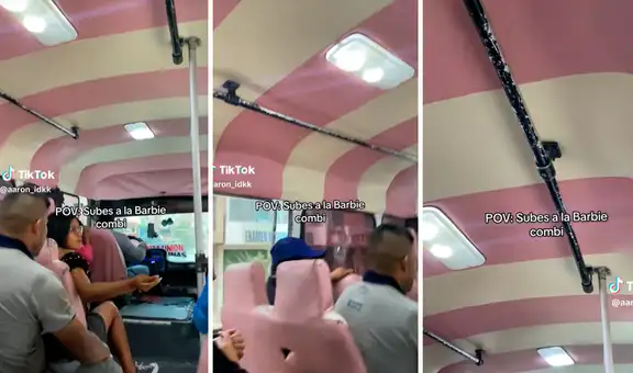 ¿La 'Barbie combi'? Peruano viaja en transporte público con curioso diseño rosa y se vuelve viral
