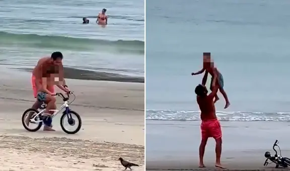 Padre se emociona al ver que su hijo aprendió a manejar bicicleta: "Qué precioso"