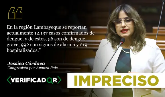 Congresista Jessica Córdova presentó dato impreciso sobre casos de dengue en Lambayeque