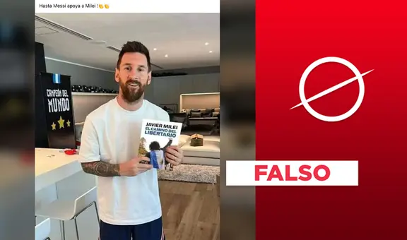 Es falsa esta imagen de Lionel Messi sosteniendo un libro de Javier Milei