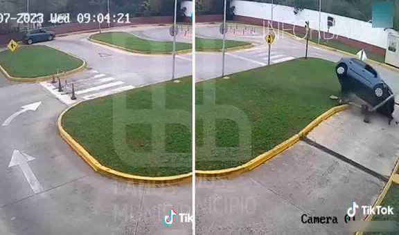 ¡Jalada de por vida! Fue a sacar su brevete, pero terminó volcando el auto en plena prueba