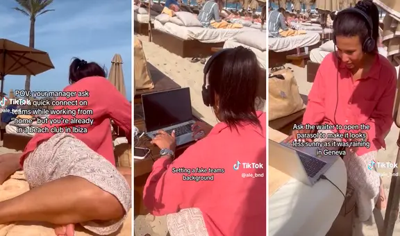 Su jefe le pidió hacer reunión por videollamada durante teletrabajo, pero ella estaba en Ibiza