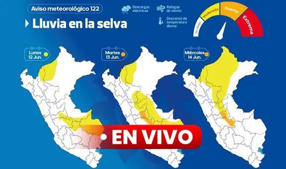 Senamhi advierte lluvias de gran magnitud en la selva sur y central en los próximos días
