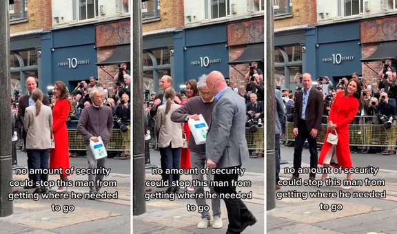 Hombre camina junto a los príncipes de Gales sin notarlo: ¿Despistado total?