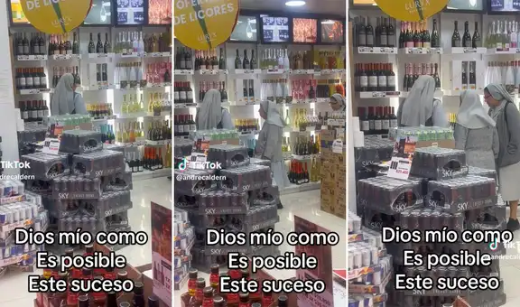 Monjas son captadas en licorería y redes estallan: "Buscan vino para la misa"