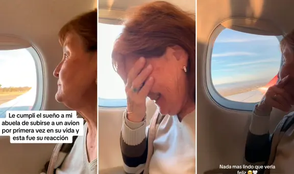 Joven cumple sueño de su abuela y la lleva en avión por primera vez: su reacción se hace viral