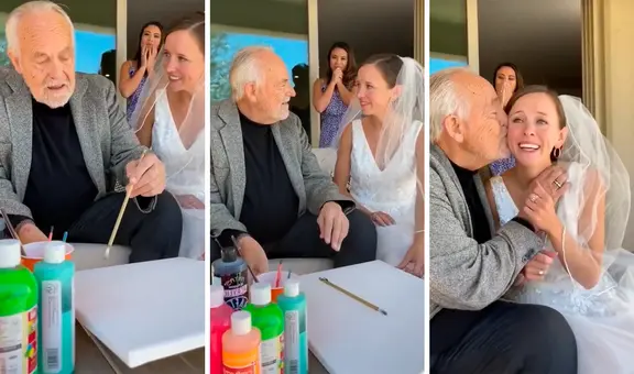 Adulto mayor con alzhéimer emociona en redes al reconocer a su hija en el día de su boda