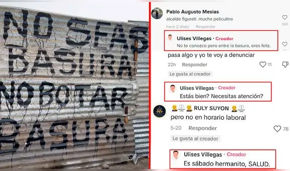 "Entre la basura eres feliz": alcalde de Comas se enfrenta a vecinos de su distrito