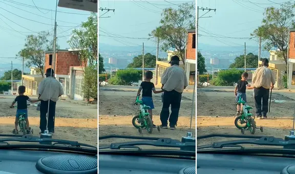 Niño ayuda a adulto mayor a llegar a su casa y enternece en redes: "Ahí está el amor"