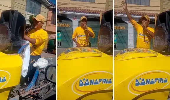 Heladero de D’Onofrio adapta parlante gigante a su carrito y la rompe cantando chicha en Arequipa