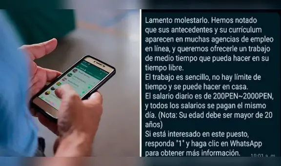 ¿Qué hacer si te llega el mensaje de estafa "Te pago por comentar" que circula en WhatsApp?