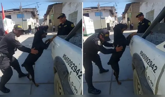 Perrito de la Policía actúa como un 'bandido en requisa' en La Libertad