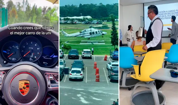 “A lo Ricky Ricón”: estudiante llega a universidad en helicóptero y tiene hasta mesero en el salón