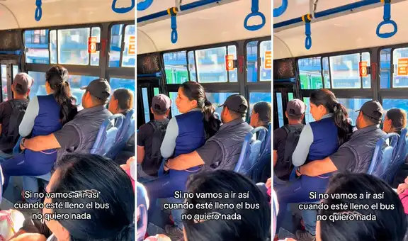 Pareja sube a bus, se sienta de singular manera y en redes estallan: "Amor de verdad"