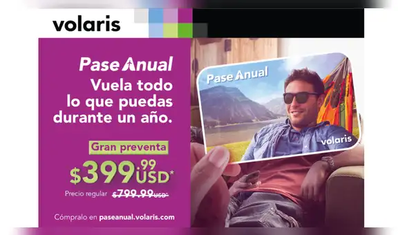 Volaris: aerolínea revoluciona la forma de viajar ilimitadamente con un solo pago