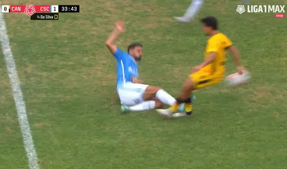 ¿Y el VAR? Ignácio cometió terrible falta contra jugador de Cantolao, pero no llamaron al árbitro