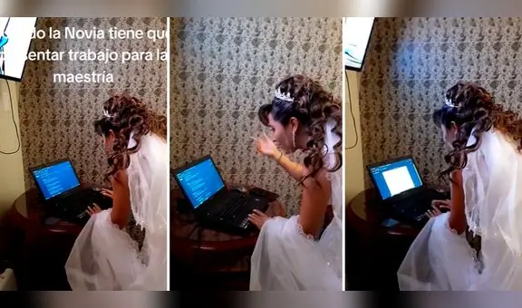 Novia presenta su trabajo de maestría minutos antes de su boda y se vuelve viral: “Supereficiente”