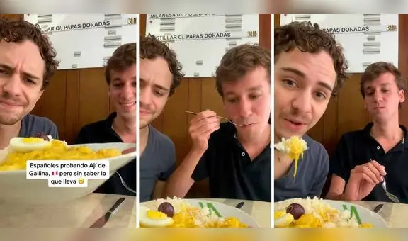 Españoles prueban ají de gallina por primera vez y quedan fascinados con su sabor: "Está bueno"
