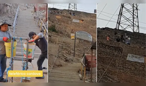 Peruanos transportan material de construcción con teleférico en Villa María del Triunfo: “Nada los detiene”