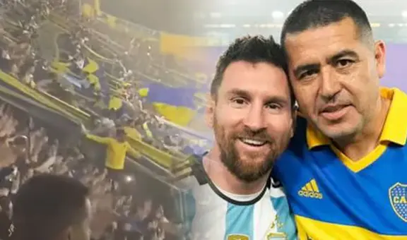 Hinchas de Boca Juniors corean a Lionel Messi que ahora "el más grande" es Juan Riquelme