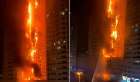 Reportan un gran incendio en un rascacielos de Ajman: no hay registros de heridos