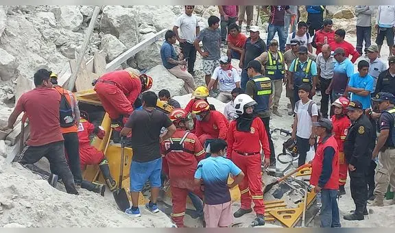 ¡Milagro! Obrero fue rescatado con vida tras quedar atrapado bajo un cerro de rocas en Piura