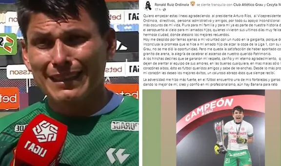 'Banana' Ruiz deja el Atlético Grau y recuerda la promesa que le hizo a uno de sus hijos fallecidos